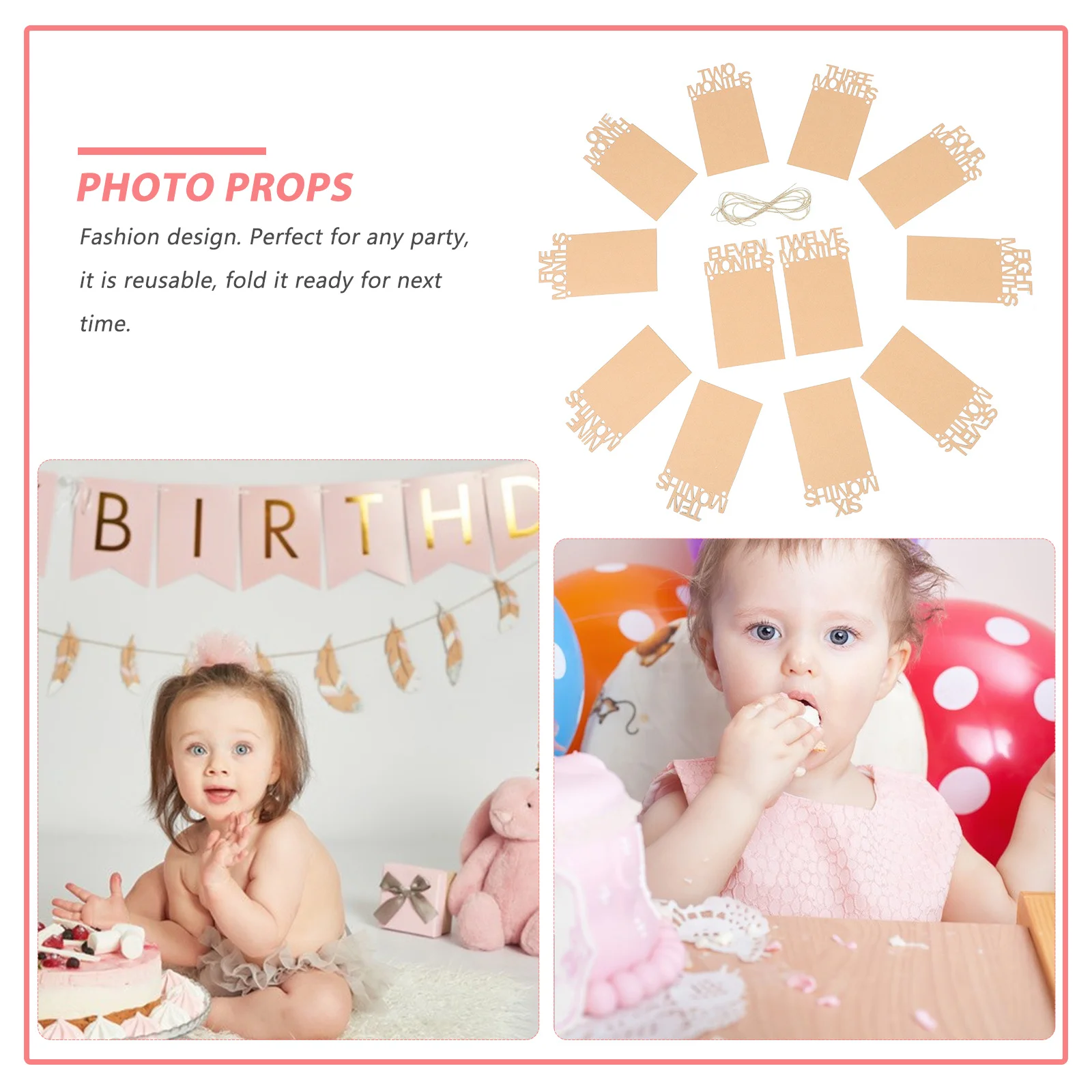 

Photo Banner Flag 3M Hemp Rope Baby 1St Birthday Party Decoration Reusable Bunting Garland For Shower Wedding Christening