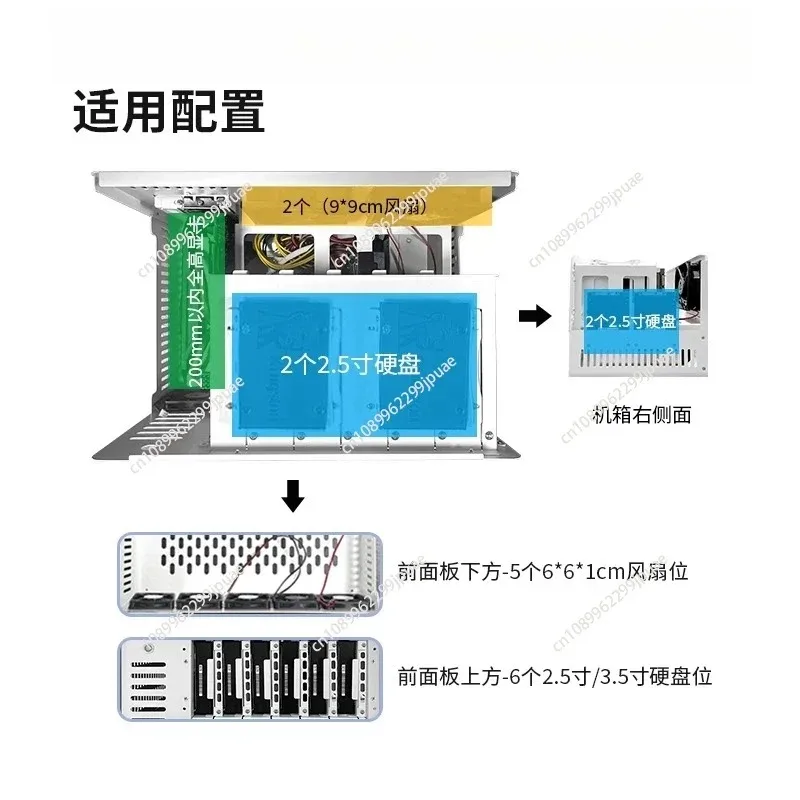Multi-Drive NAS Network Storage Chassis 1U Rack Mount Mini Desktop Server Case DIY Home Cloud Storage Mini Host Computer Cabinet - view 4