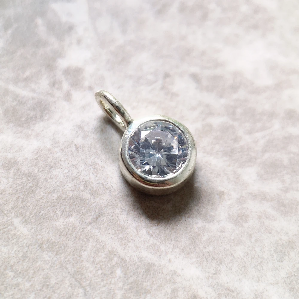 Pendant Round Crystal Brand Fashion Jewelry Europe Simple Accessories 925 Sterling Silver Classic Gift For Woman