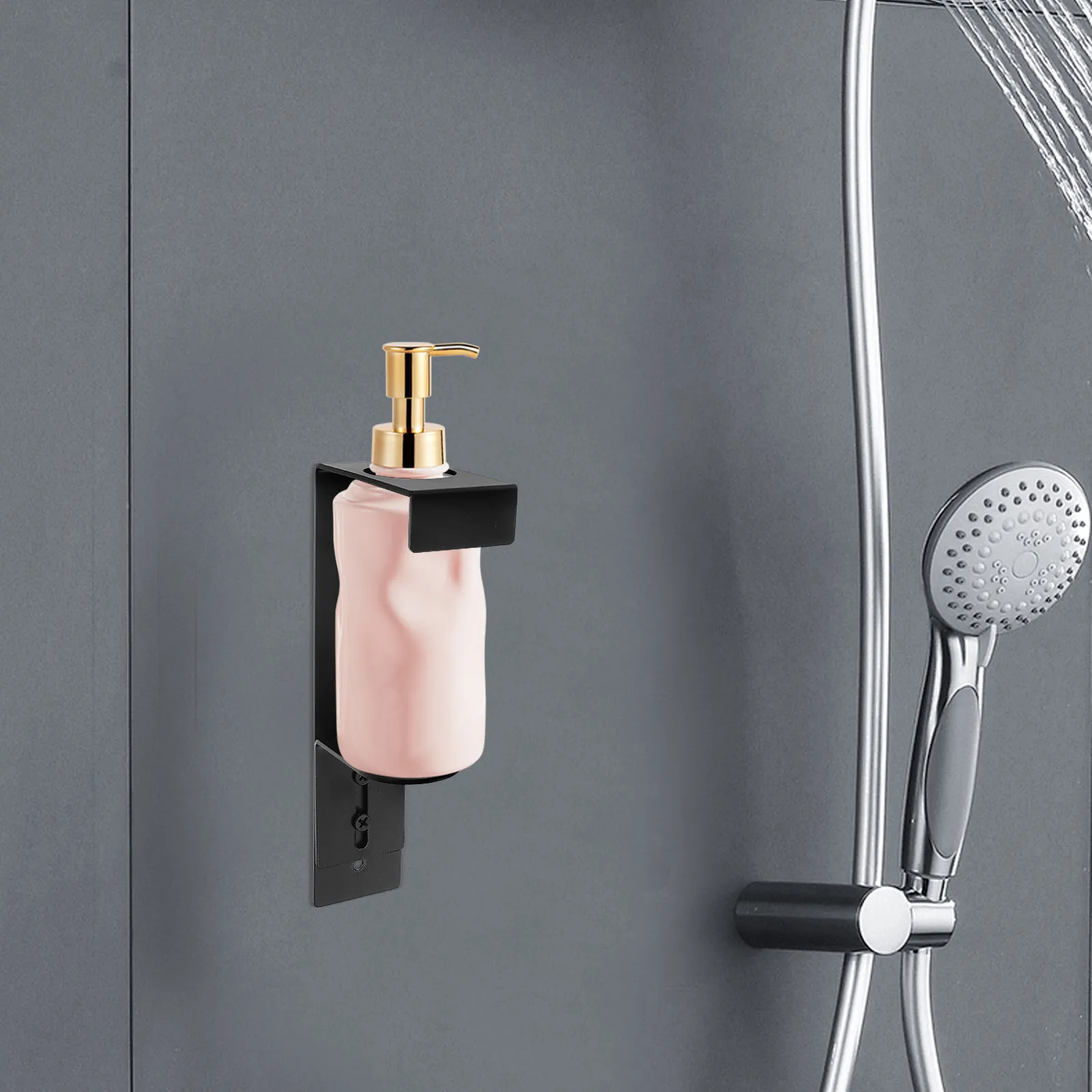 

2Pcs Stainless Steel Wall Mount Soap Bottle Holder Shower Gel Rack Hand Pump Bottle Stand Bathroom Storage Organizer Rust Proof