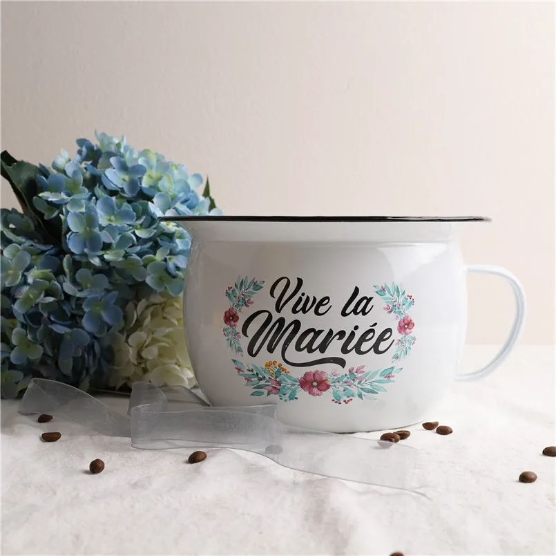 

Unique Design Enamel Storage Pot or Cachepot for flowers