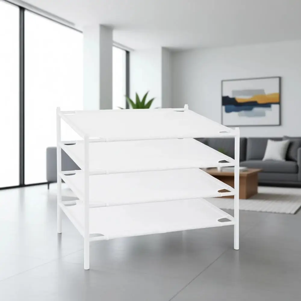 

4-ярусная складная сетчатая сушилка для одежды, свитеров, носков и игрушек - белая