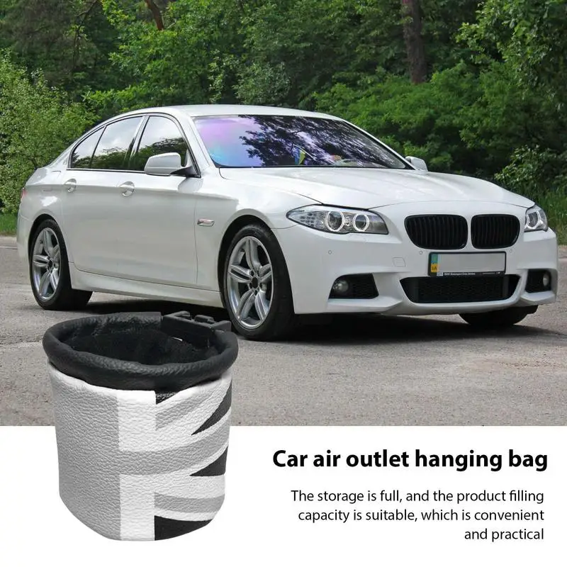 Car Vent Storage Organizer Auto Vent Storage Pouch Auto Air Vent PU Leather Container Sufficient Space For Glasses Key Pen Card