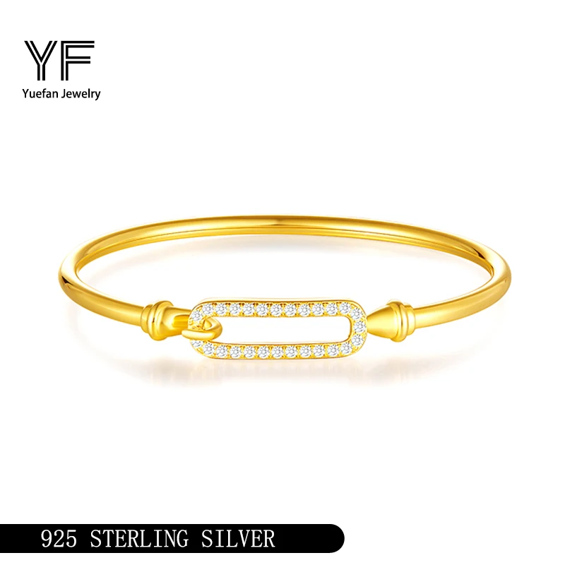 

S925 Silver Moissanite New Open C-shaped Bracelet 0.5CT D VVS1 Certified Hip Hop Style Jewelry Personalized Bracelet Gift