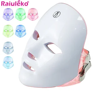 7 cores carga usb máscara facial led led fóton terapia máscara de beleza anti envelhecimento rejuvenescimento da pele face lifting clareamento cuidados com a pele 8 principais vendas maquina face - №5