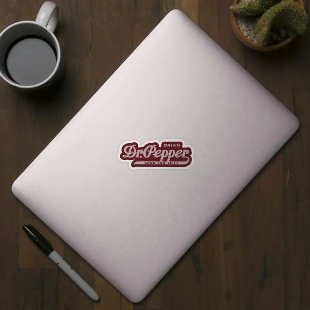 Vintage Dr Pepper Sticker for Laptop  Car  Cartoon Art Fashionable  Suitcase