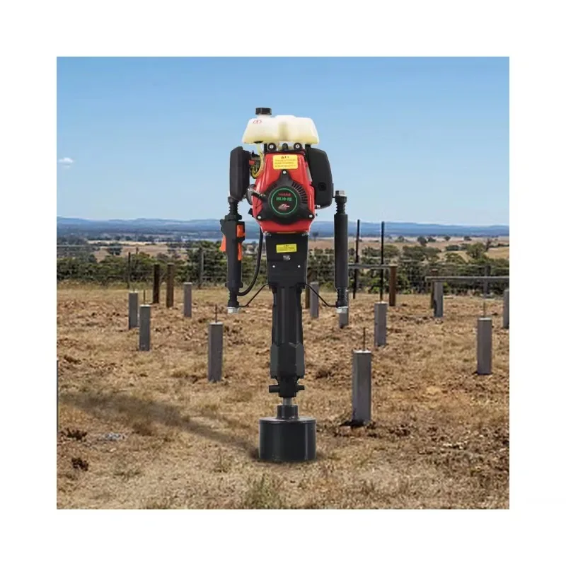 For Guardrail Post Installation, Portable Gas-Powered Driver Fence Pile Driver