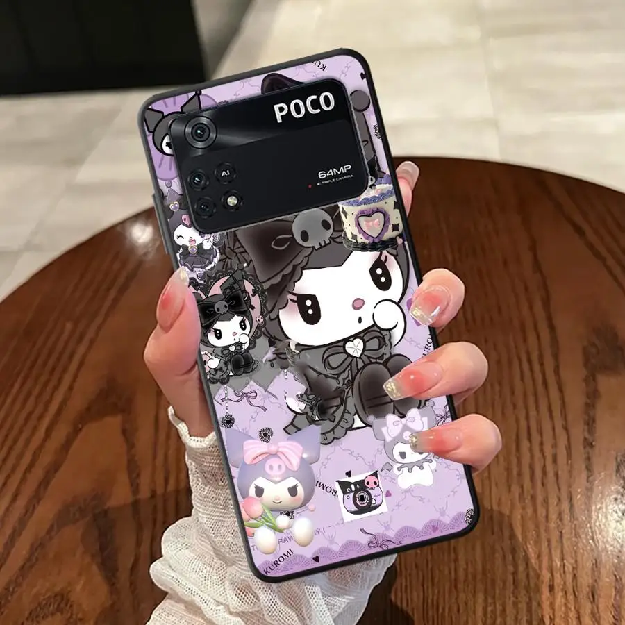 Casing Handphone Melody Kuromi Lucu Lembut untuk Xiaomi Poco M3 M4 Pro C65 F3 F4 F5 X3 X4 X5 C51 M5 C50