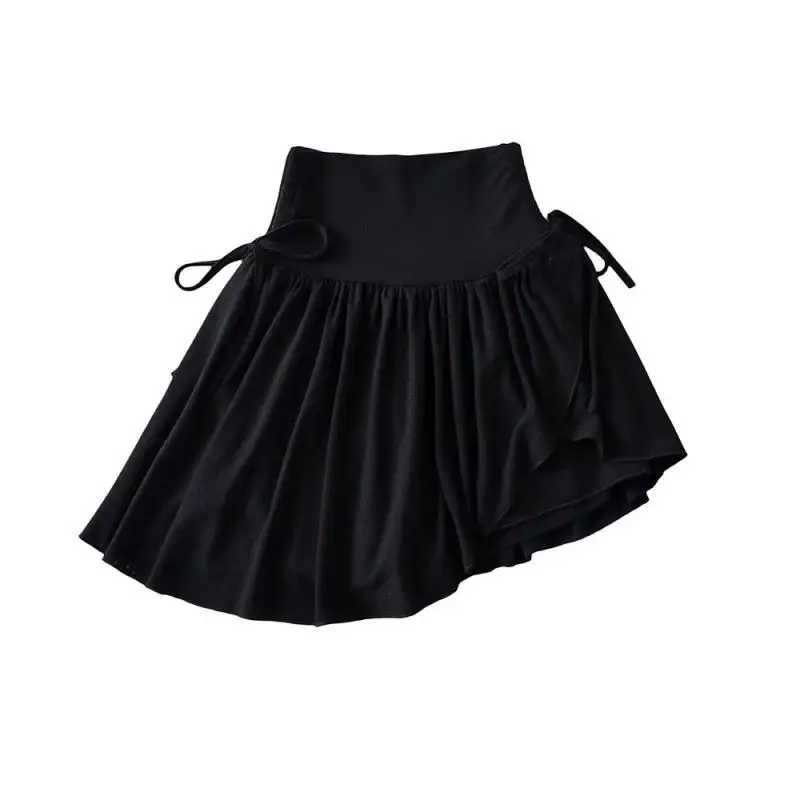 Sexy Girl Lolita Summer Patchwork Strap Irregular Solid Color Fashion Elegant Casual A-line Pleated Half Skirt Women's Clothing