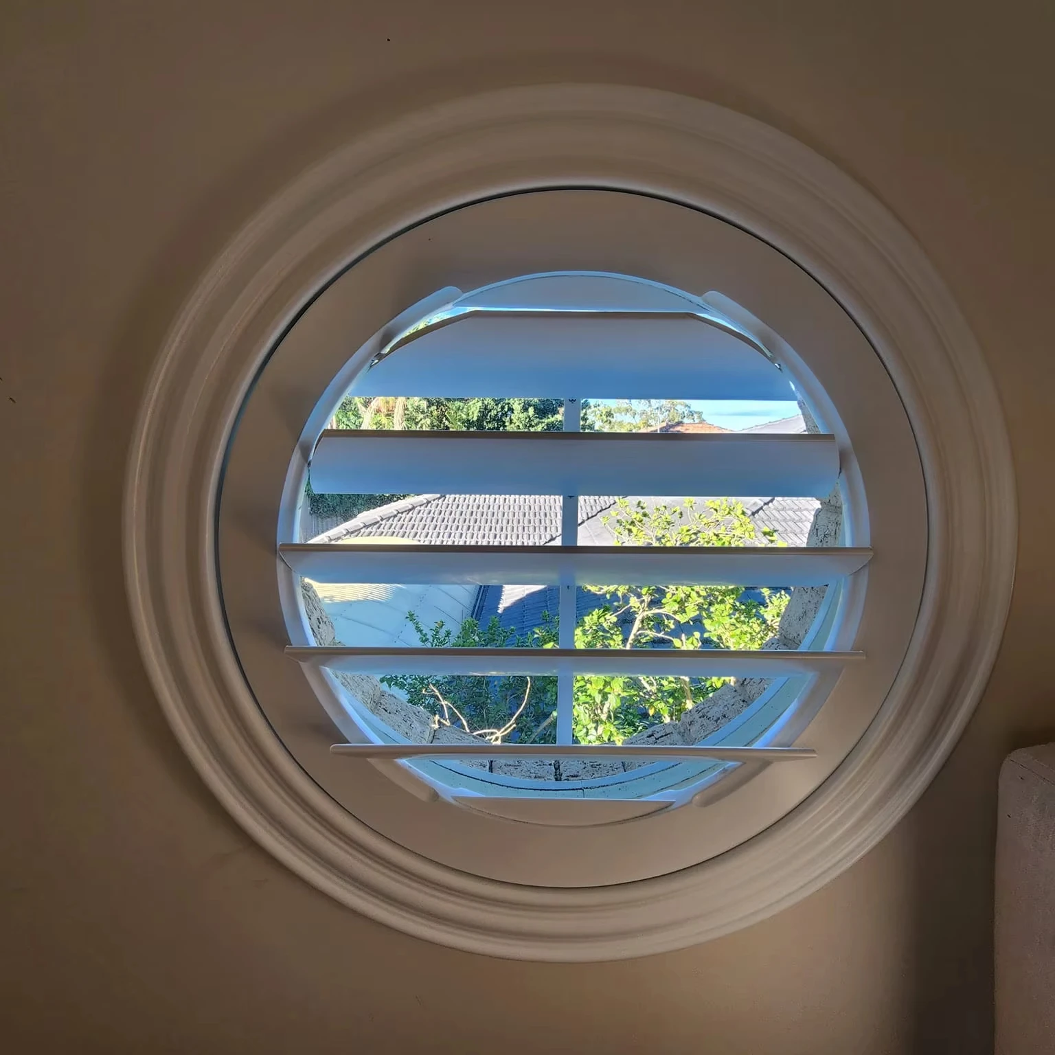 Customization Stylish and Durable Round Window Shutters for Your Home or Office