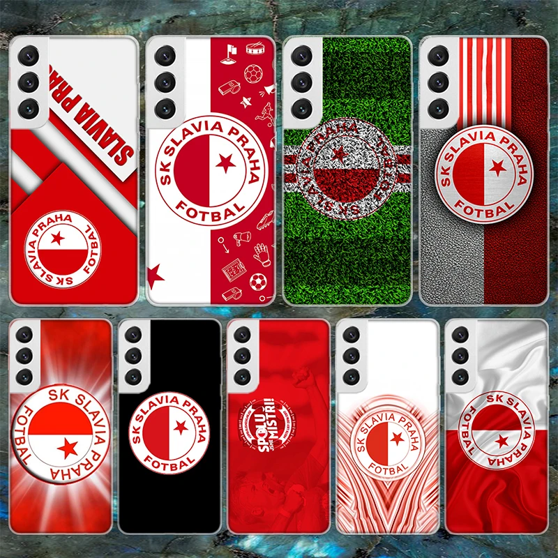 Sk Slavia Praha Czech Republic Soft Phone Case For Samsung Galaxy S23 S22 Ultra S21 Plus S20 FE S10 Lite S9 S8 + S10E S7 Edge Pa