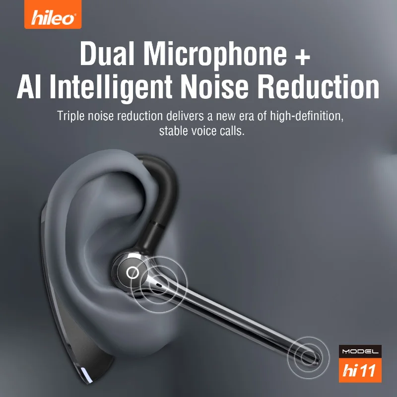 Business Over-Ear Wireless Bluetooth Headphones with HD Noise Reduction, Dual Microphones, Split-and-Switch Functionality for Ca