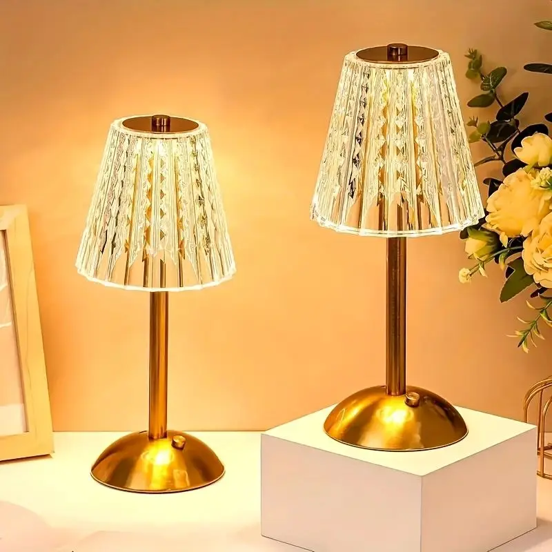 

Wireless Touch Adjustable Brightness Rechargeable Crystal Light with 3 Colors Suitable for Bedrooms Living Rooms Dining Rooms