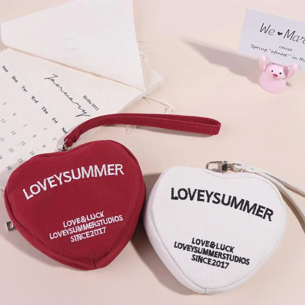 

Money Bag Pendant Canvas Coin Purse Love Cute Mini Storage Bag Jewelry Packing Bag Mini Heart Wallet Students
