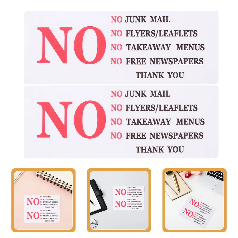 

6Pcs No Junk Mail Sticker Waterproof PVC Mailbox Decal Outdoor Home Business Mailbox Warning Reminder Self Adhesive Signs