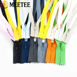 Meetee 10Pcs 28-80cm 3# Invisible Nylon Zipper Close-End Skirt Zip DIY Bags Pillow Wallet Clothing Zips for Sewing Accessories