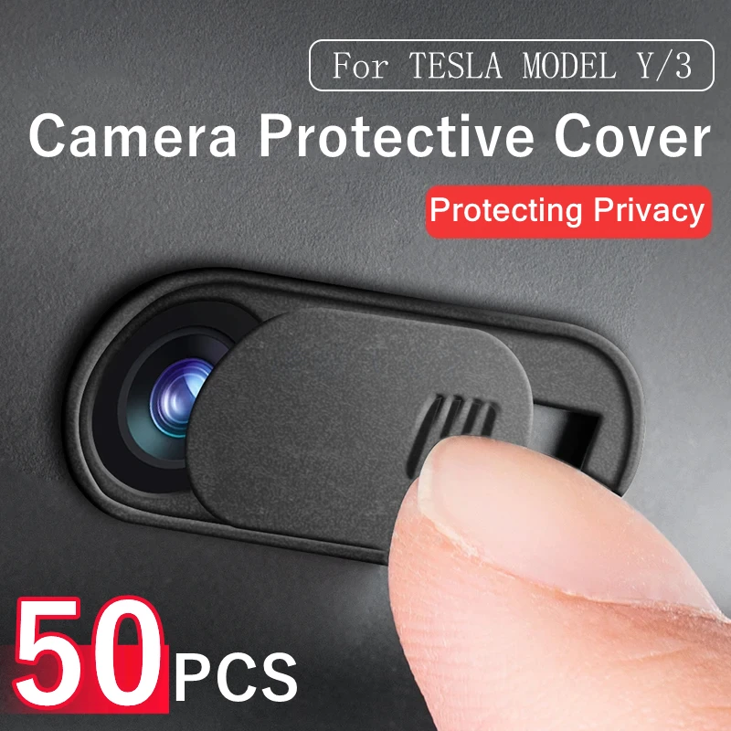 1-50PACK For Tesla Model 3 Camera Privacy Cover Laptop PC Webcam Lens Protector Cover For ModelY Model S X Interior Accessories