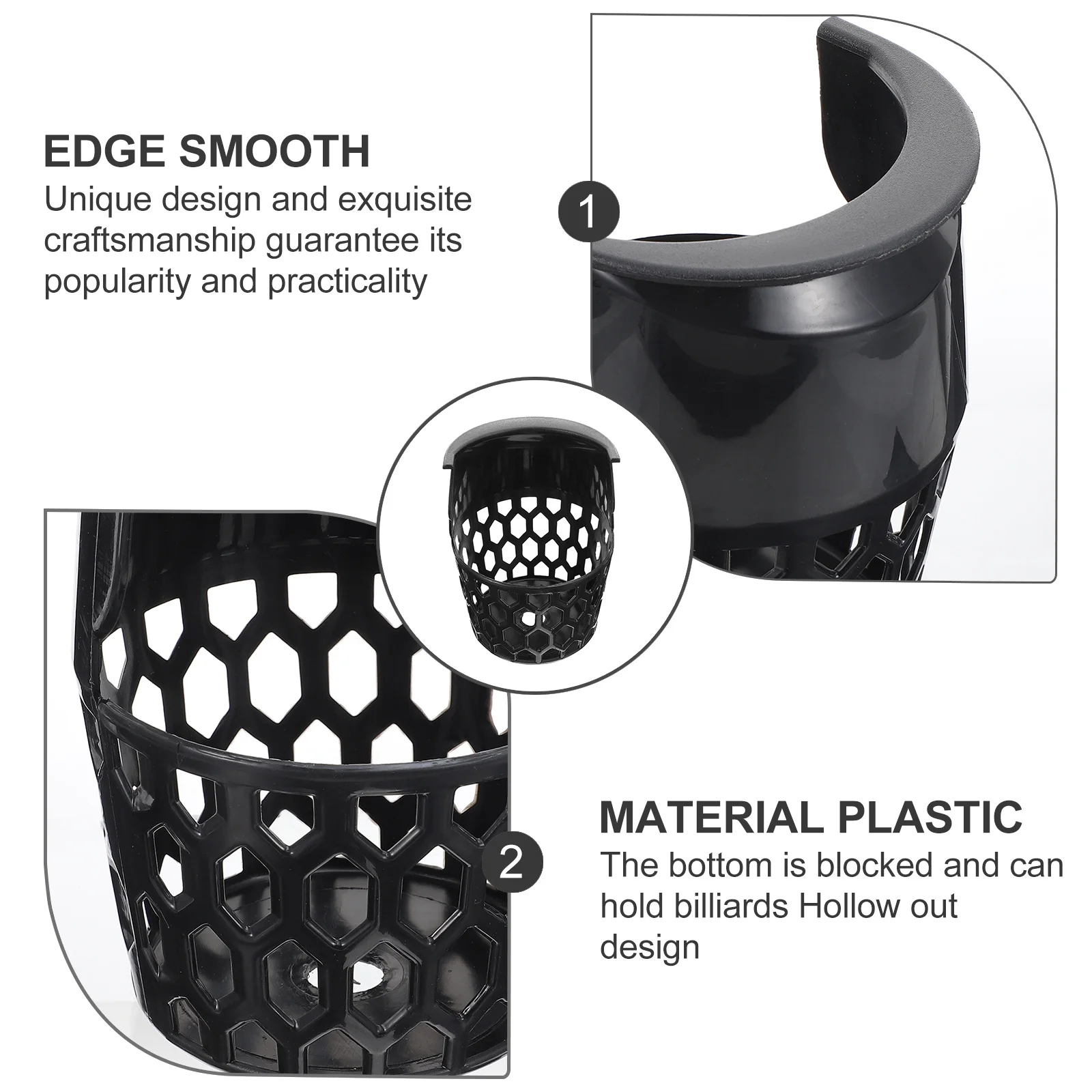 

Storage Basket Billiard Accessory Supplies Pool Table Ball Catcher Black Baskets