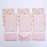 9 unids/set de sobres de papel con almohadillas de letras, bricolaje, postal, tarjetas de invitación, cubierta de papel de carta, papelería coreana, suministros de oficina