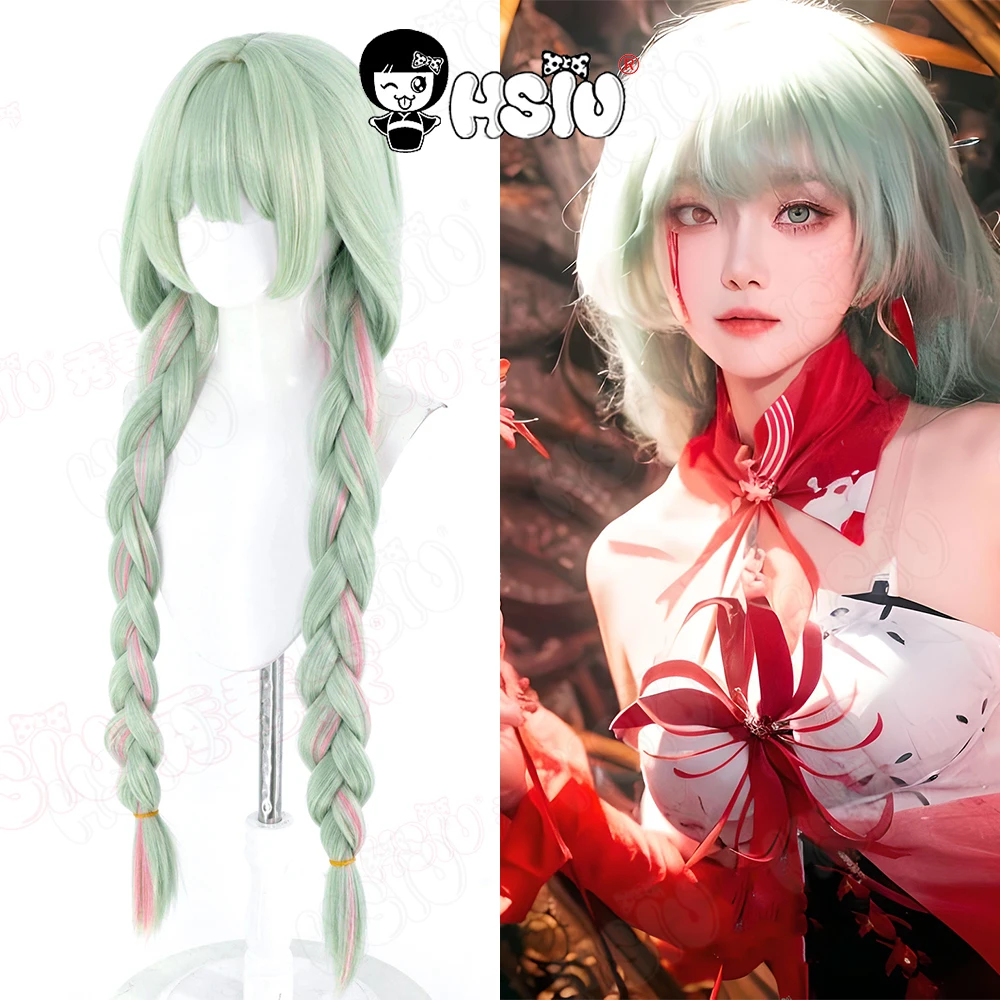 

Phrolova Cosplay Wig HSIU 95CM Blue gray mixed gray pink long hair Synthetic Wig+Wig cap Game Wuthering Waves Cosplay Wig