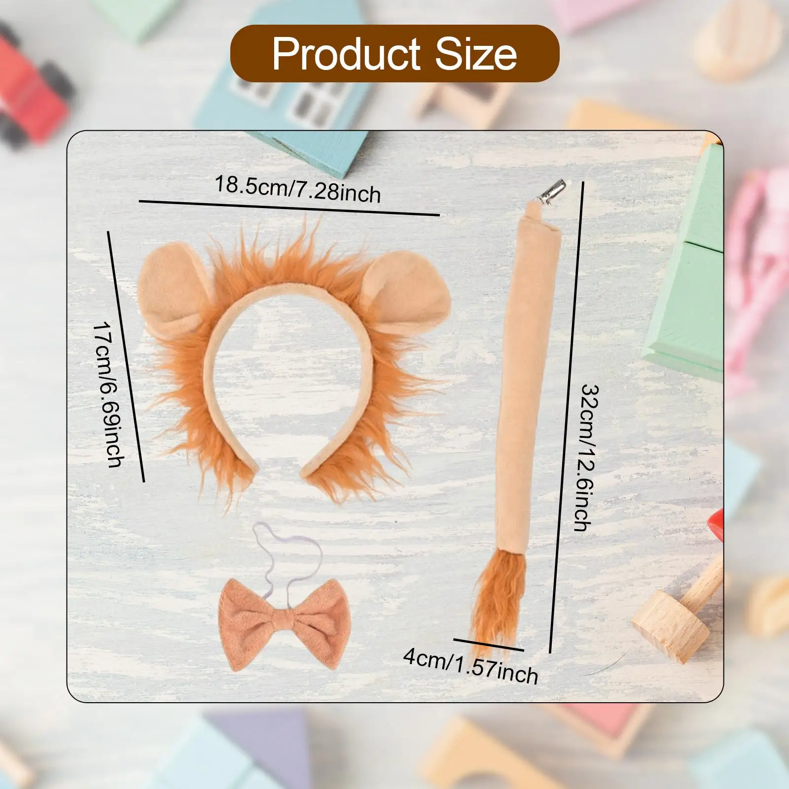 Ensemble de nœuds papillon et queue oreilles de Lion, décoration de coiffure, rôles de jeu pour enfants et événements