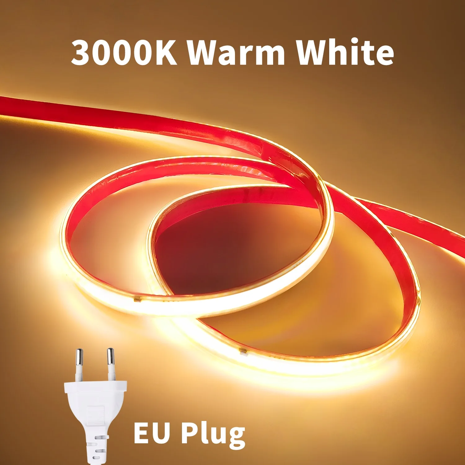 COXO 220 V COB-LED-Streifenlicht, 296 LEDs/m, hohe Helligkeit, wasserdicht, flexibles LED-Band, für Zimmer, Küche, Außenbeleuchtung, 230 V 4