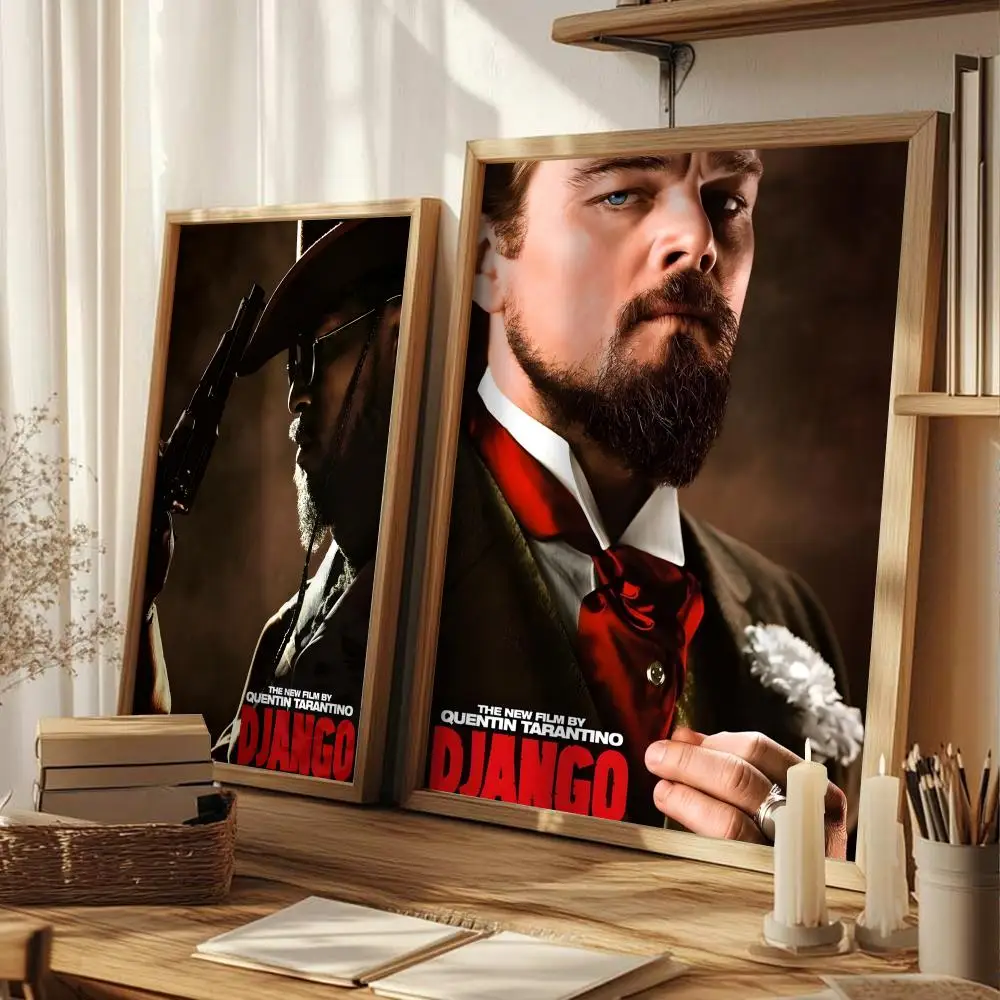 الفيلم الكلاسيكي D_Django U_Unchained HD قماش الكتان المشارك جدار الفن يطبع لغرفة المعيشة غرفة نوم مكتب هدية تزيين المنزل #3