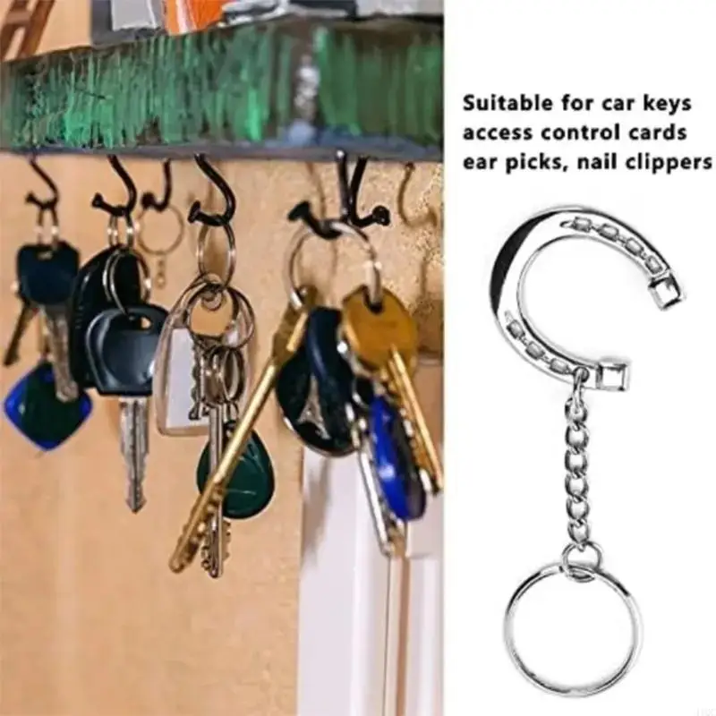 Elegant Horseshoe Keyring Sturdy Alloy Materials Snaffle Bit Keychain Charm Pendant for Everyday Daily Casual Use
