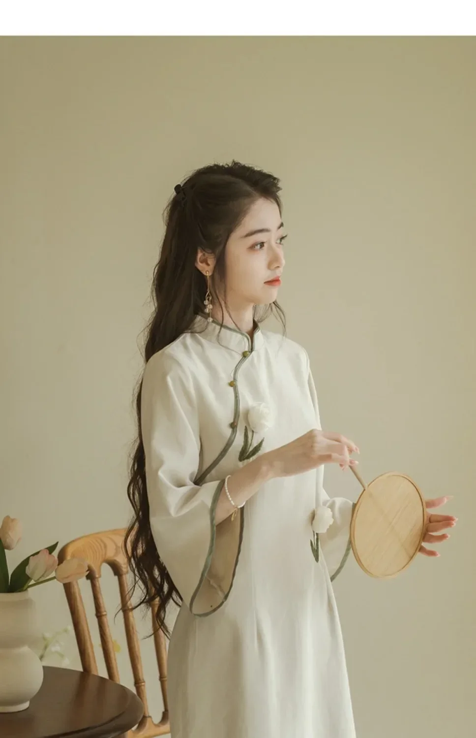 

Платье в стиле Qipao, новая китайская женская повседневная одежда, женское улучшенное платье Cheongsam, повседневное трехмерное платье с цветочной вышивкой