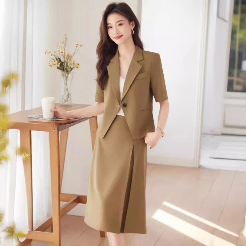 Short Spring and Summer Suit Jacket Female Commuting Elegant Goddess Temperament Civil Servant Teacher Suit for Interviews Mid-L