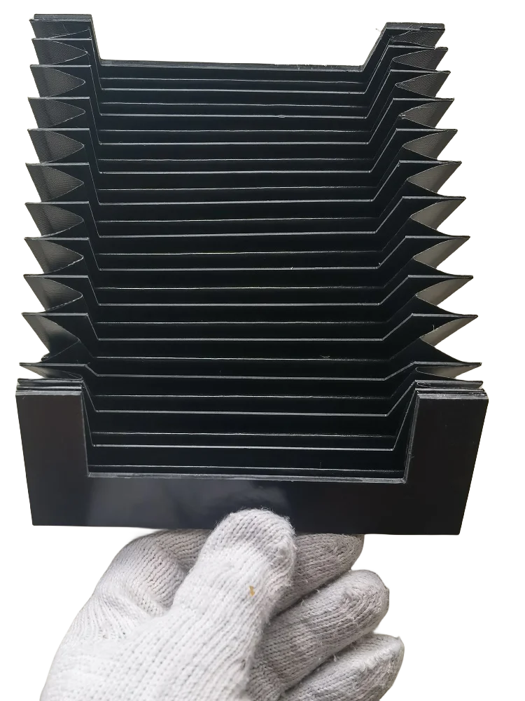 CNC Milling Machine Flexible Guard Dust Cloth Three-proof Cloth Protective Flat Accordion Bellows Cover 140mmx60mmxLmax 400mm
