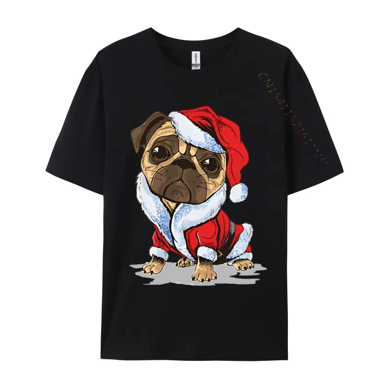 

Xs Graphic T Shirts Men's Clothing Pug Dog Wearing Santa Claus Christmas T Shirt Men High Quality Tshirt