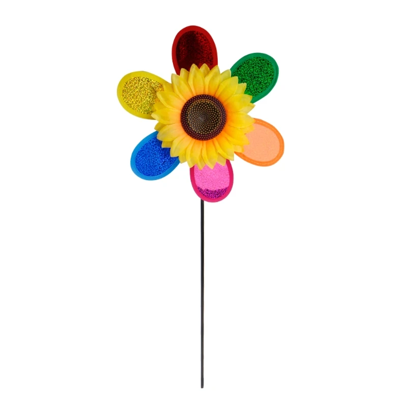 Colorful Sequins Windmill Wind Spinner Home Garden Yard Decoration