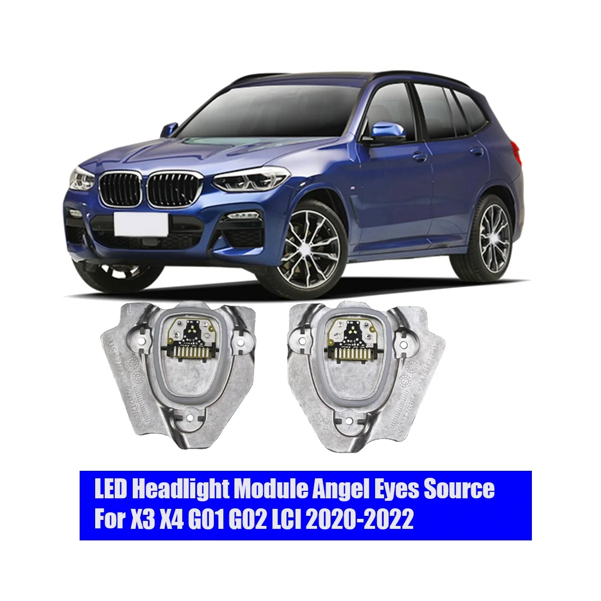 1Pair 63115A0E623 63115A0E624 Headlight LED Angel Eyes Light Source Modules for BMW X3 X4 G01 G02 LCI 2020-2022