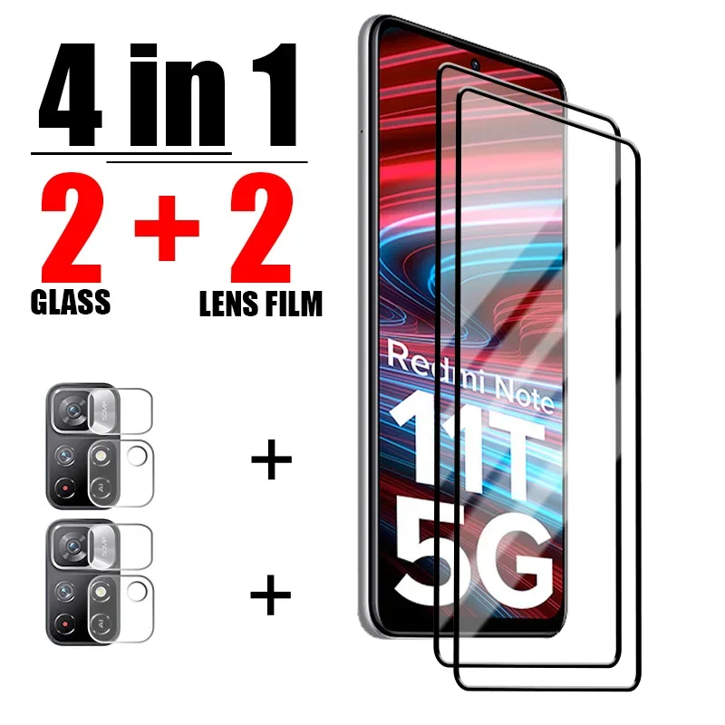 

4in1 Tempered Glass For Xiaomi Redmi Note 12 Pro 11 10 9 8 7 10C 9A 9C 11S 10S 9S Plus Screen Protector Camera Lens For Redmi 8T