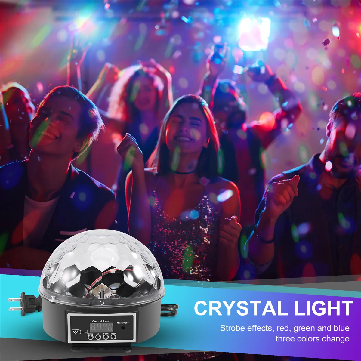 LED RGB Crystal Magic Ball Effect Light DMX Disco Dj Stage Light per KTV Club Pub Bar Spettacolo di nozze ad attivazione vocale