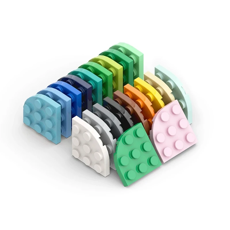 20 قطعة لوحة 3X3 ، 1/4 دائرة متوافقة 30357 مستديرة وزوايا الطوب الذاتي قفل ألعاب مكعبات البناء الملحقات