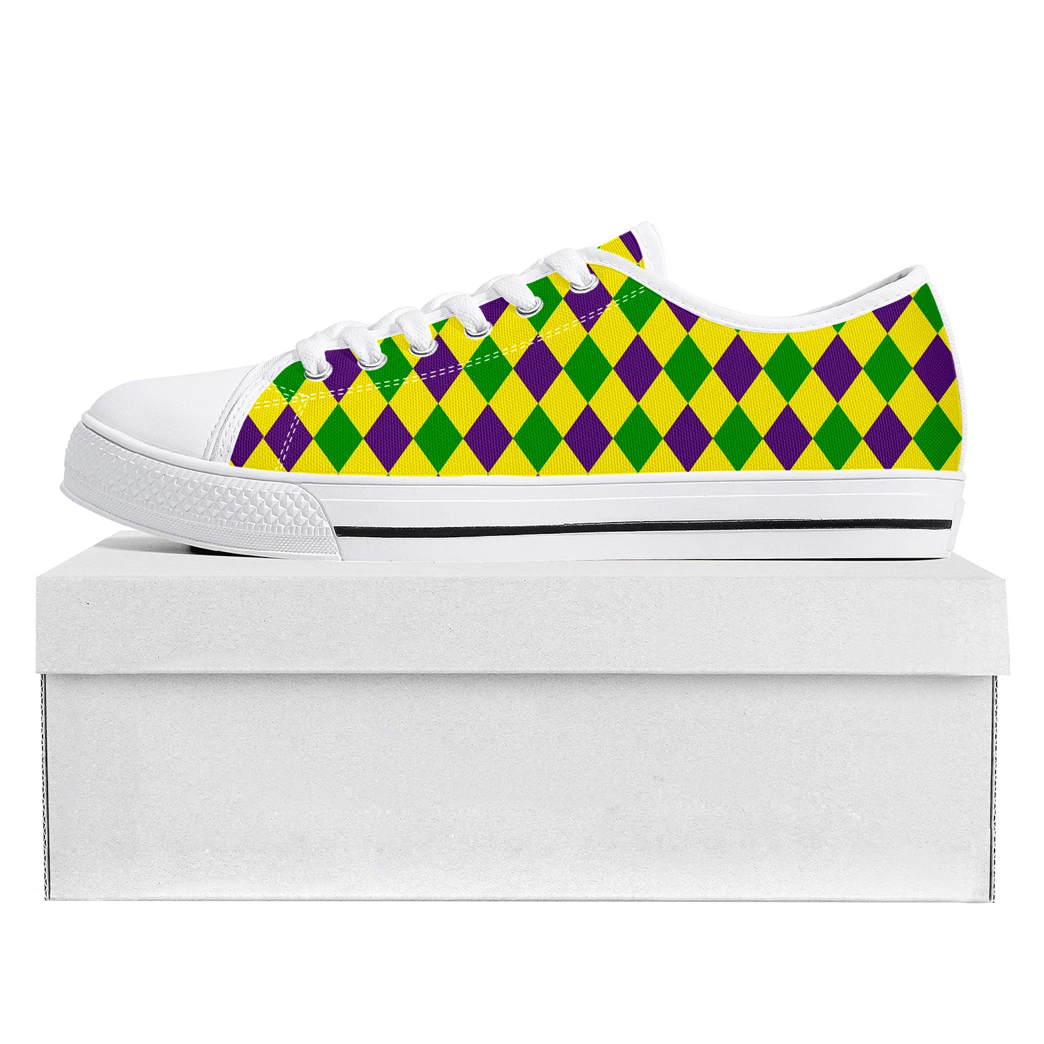 

Mardi Gras Stripe Pattern Low Top High Quality Sneakers Mens Womens Teenager Tailor-made Shoe Canvas Sneaker Casual Couple Shoes