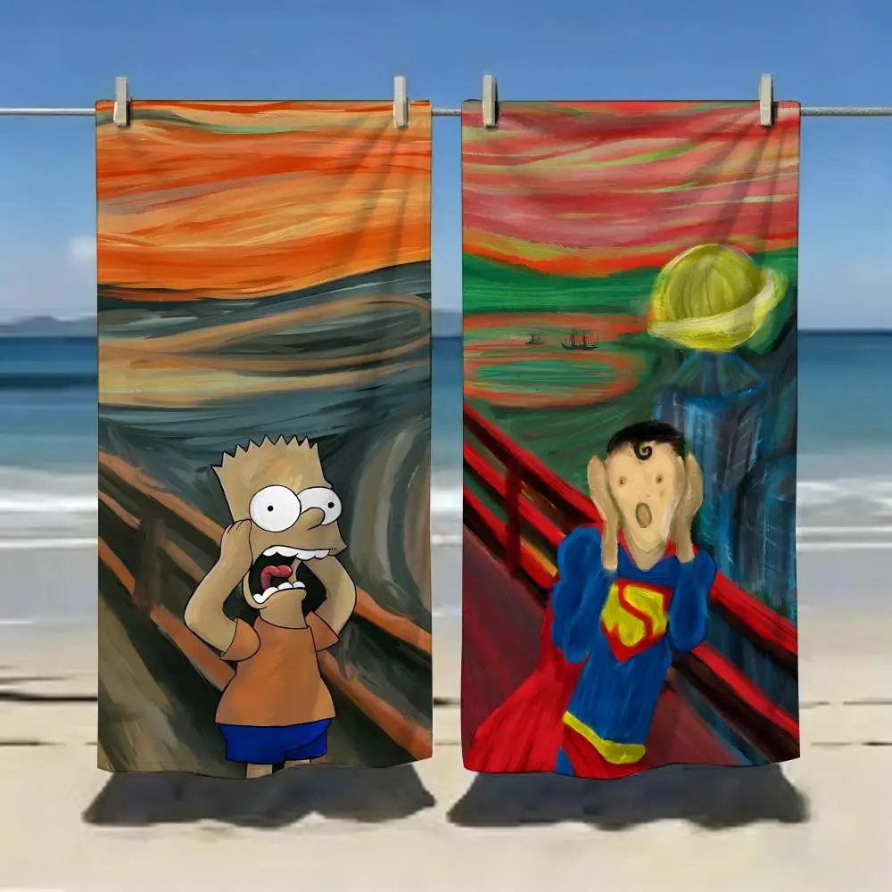 Classic Famous Artwork The Scream Towel Microfiber soft Beach Towel for Travel Fitness Sauna Bathing Camping