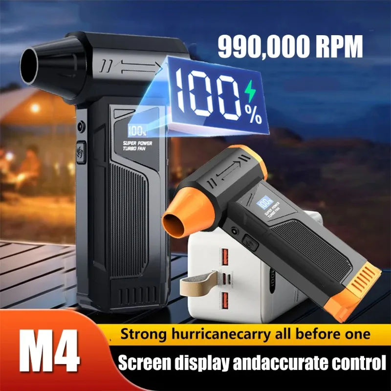 

M4 Air Blower For Household Clean Tool 8000mAh Electric Air Duster 990000 RPM Strong Blowing Snow Dust Portable Turbo Jet Fan