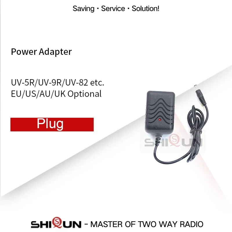 

EU/US/AU/UK Power Adapter for Baofeng UV-5R UV-82 BF-F8HP UV-82HP UV-9R Plus UV-6R UV-5RE UV-5RA UV-XR Original Charger Plug