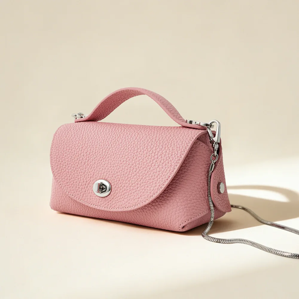 2026 New Design Leather Top Grain Cowhide Crossbody Bag, Small-Looking Handbag, Shoulder Bag, Box Bag