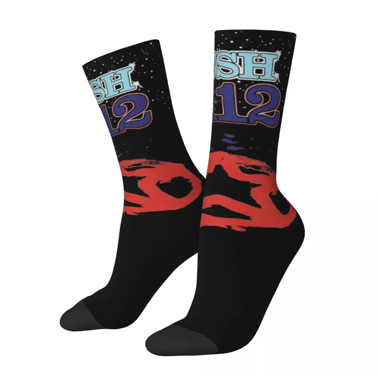 Crazy Design Roll Never Walk Alone Band Basketball Socks Polyester Middle Tube Socks for Unisex Non-slip