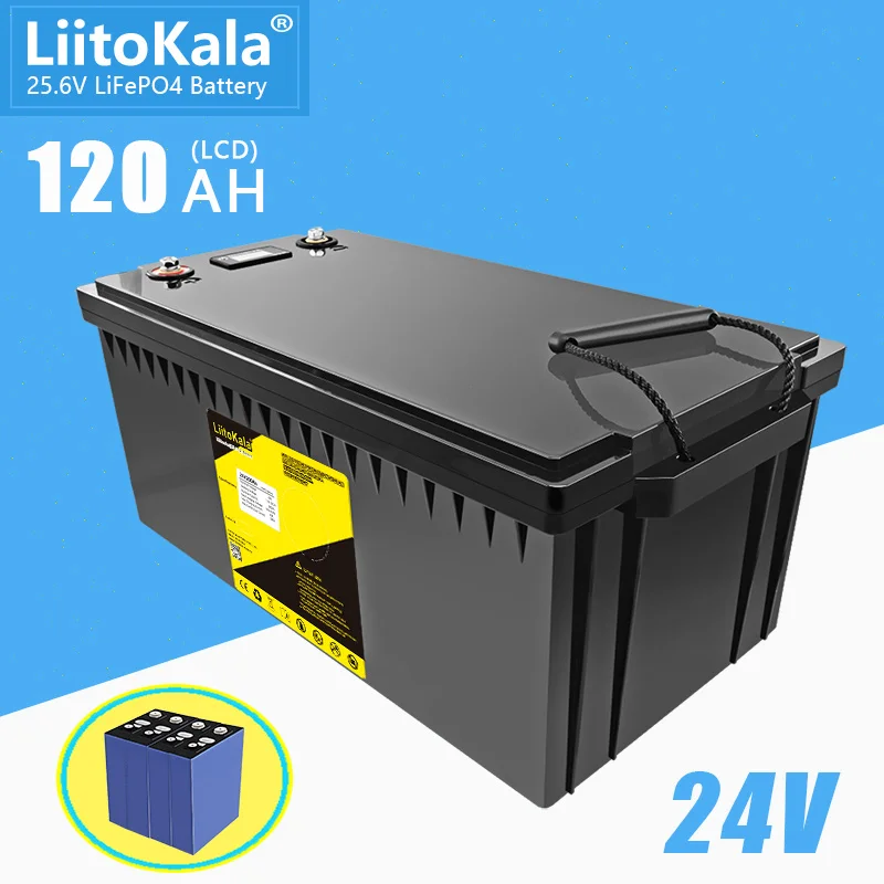 Imagem -05 - Bateria para Campistas rv Carrinho de Golfe Off-road Off-grid Solar Wind 24v 120ah 150ah 100ah 200ah 8s 25.6v 60ah 80ah Liitokala-lifepo4