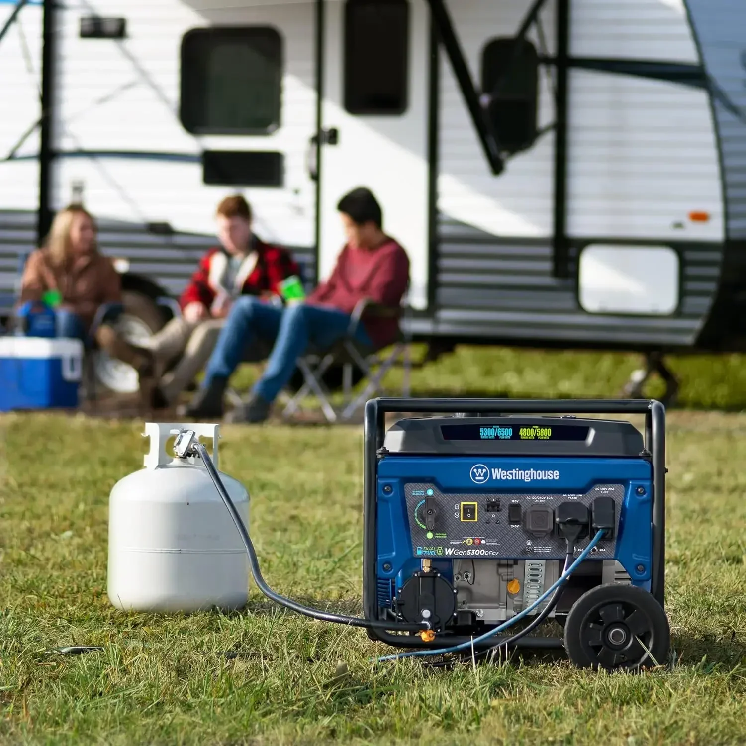 

6500 Watt Dual Fuel Home Backup Portable Generator, Transfer Switch Ready 30A Outlet, RV Ready 30A Outlet, CO Sensor