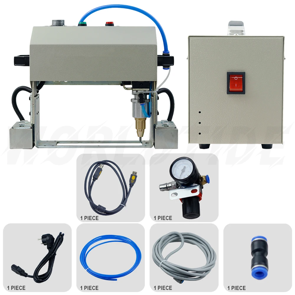 140x40mm Pneumatic Dot Peen Marking Machine Metal Engraving Machine for Letters Serial Numbers VIN Code Chassis Number Date