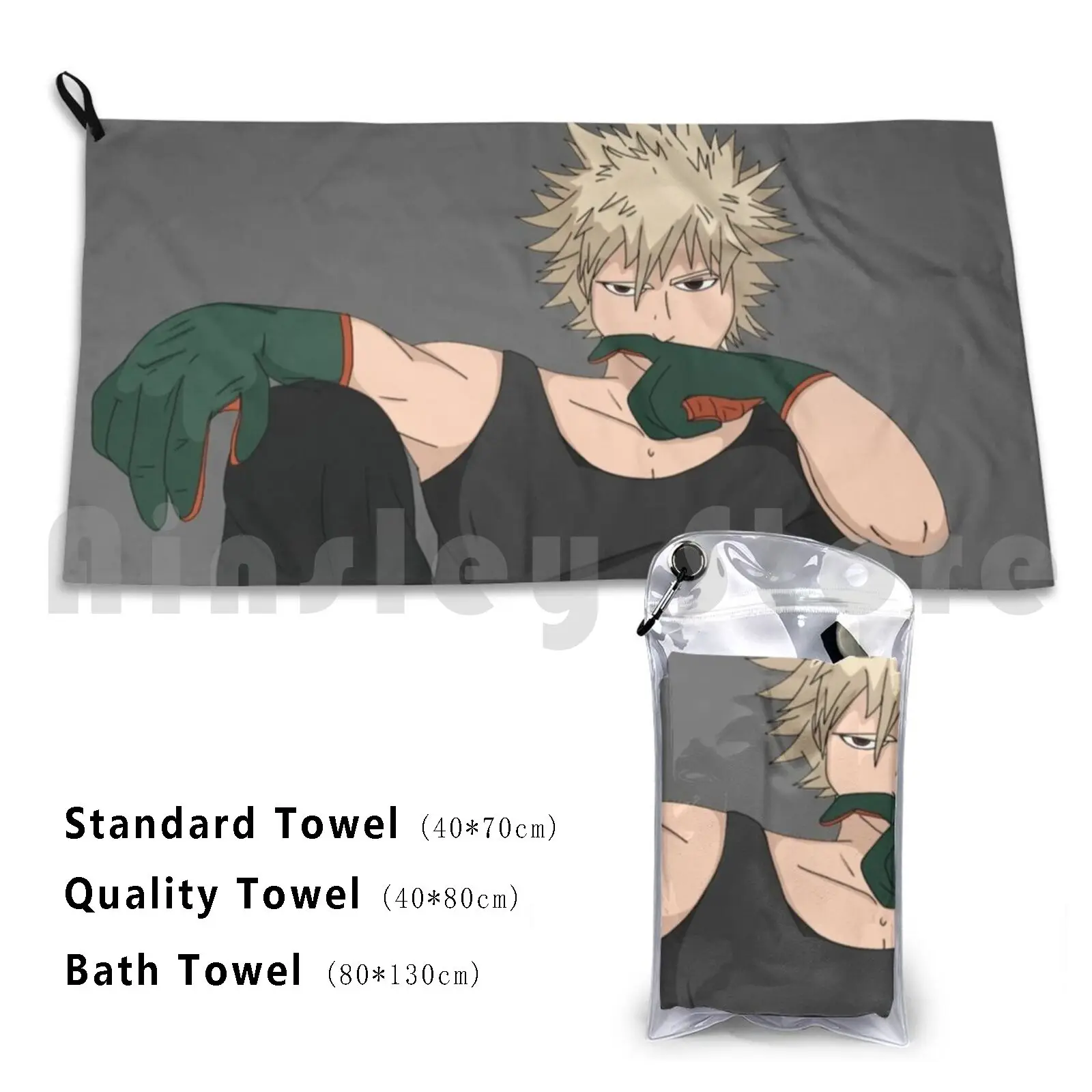 Bakugou-Stare Down Custom Towel Bath Towel Boku No Hero Academia Kachan Kacchan Mha Bnha Katsuki Bakugo