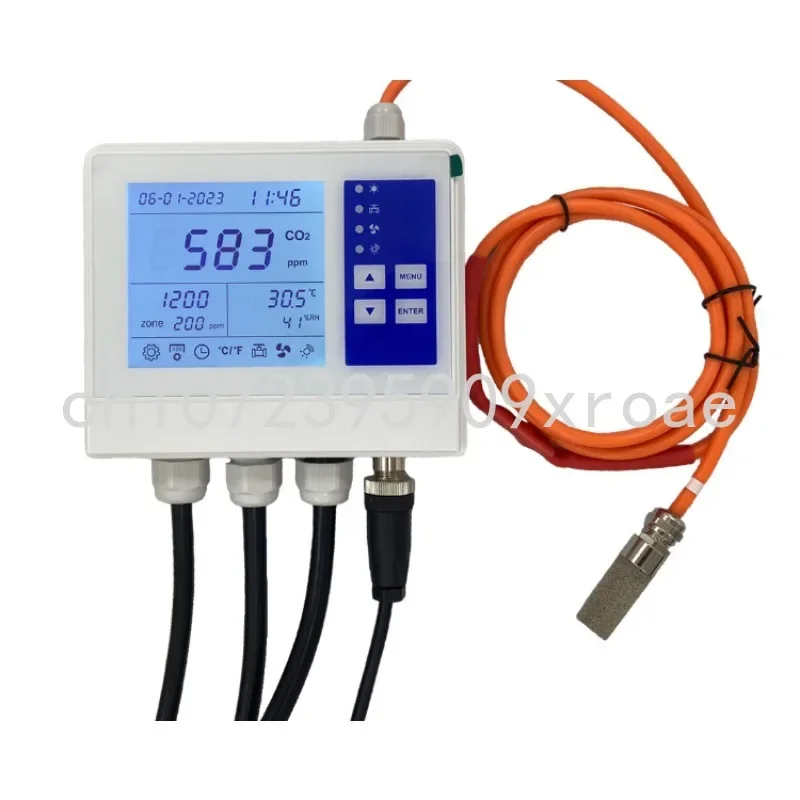 Carbon dioxide controller for greenhouse hydroponic growth chamber controlling carbon dioxide dosage regulator