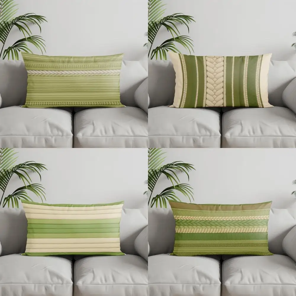 Home Decor Stylish Rope-Patterned Pillow Cover Suitable For Sofa Bedroom Car Pillow Cover Cushion Rectangular Back Cushion