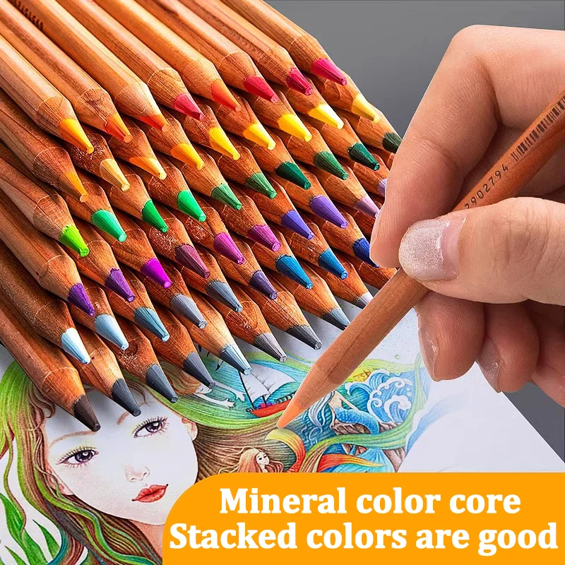 24/36/48/72/100/120pcs Oil Colored Pencils Set With Storage Bag Wood Watercolor Drawing Sketch Color Pencil for Artist Student